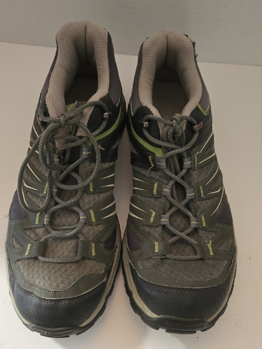 Salomon Women's Gray and Green Hiking Sneakers